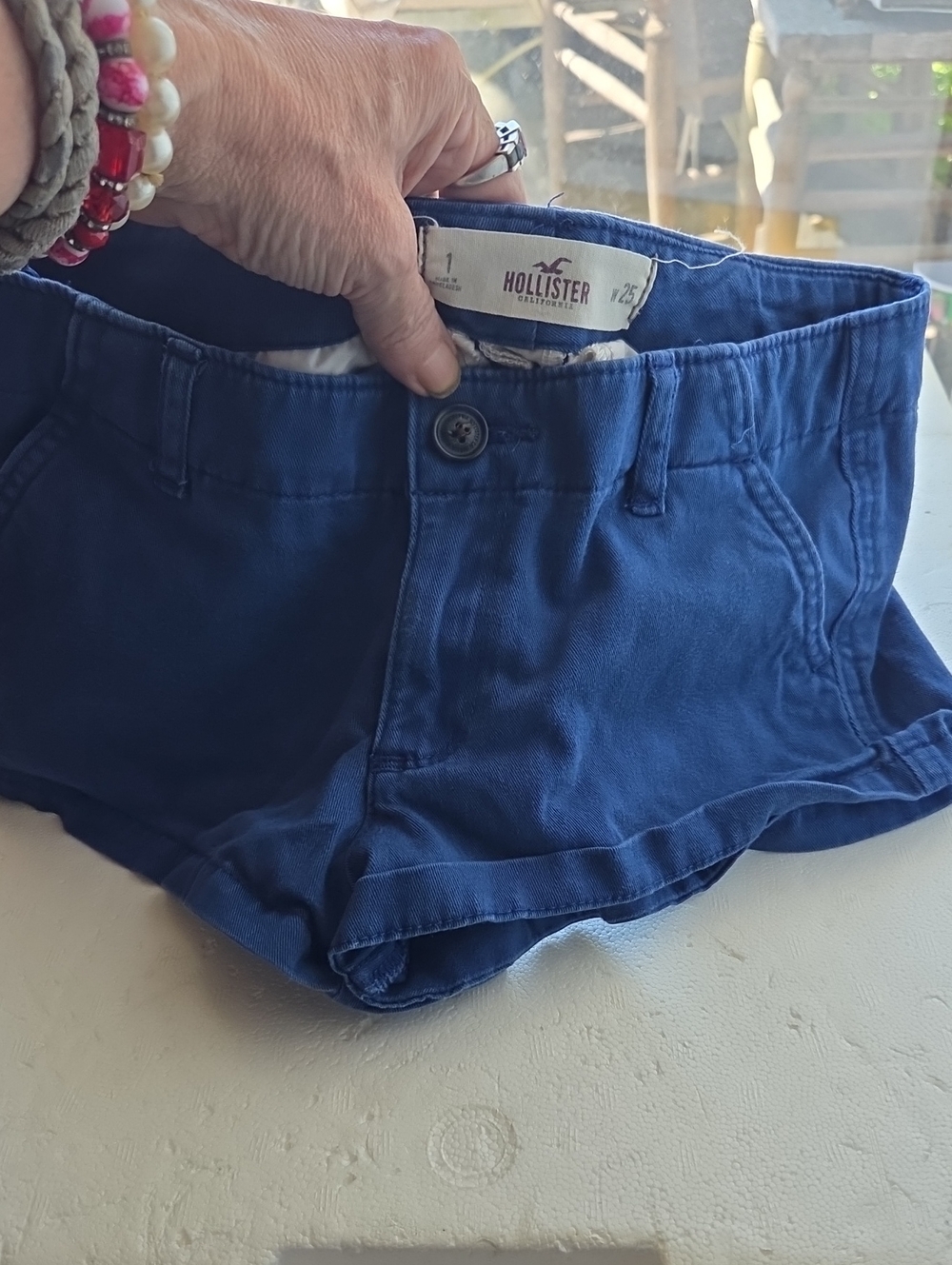 Hollister Deep Blue Casual Cotton Shorts Size 25 Y2k